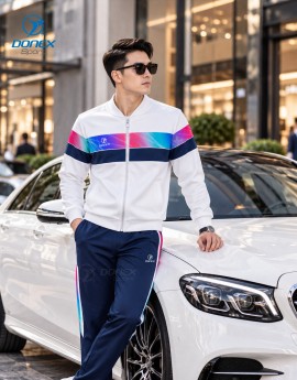 Bộ nỉ thể thao nam MDB-274-01-12 Trắng phối navy
